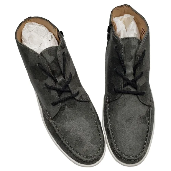 Marc JosephNIB West Houston Bootie Graphite Camo Lace Up Leather Boots 4.5